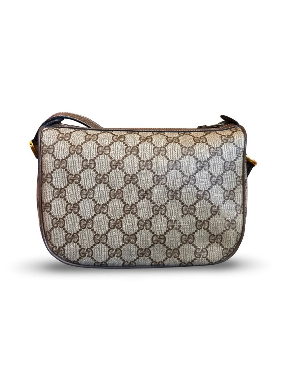 Vintage Gucci Ophidia GG Supreme Web Stripe Shoulder Bag Brown Leather - Picture 2 of 15